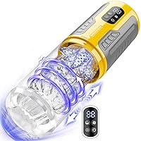 Male Sex Toys for Men - Sobtik Upgraded Male Masturbator Stroker with 7 Rotating & Thrusting & Vibrating & Licking, Anti-Slip Adult Toys with LCD Display One-Click Burst Penis Pump Sex Toy for Men