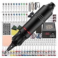 Tattoo Cartridge Pen Kit Rotary Pen Set with Power Supply Cartridge Needles and Ink Rotary Tattoo Kit for Body Art Supplies
