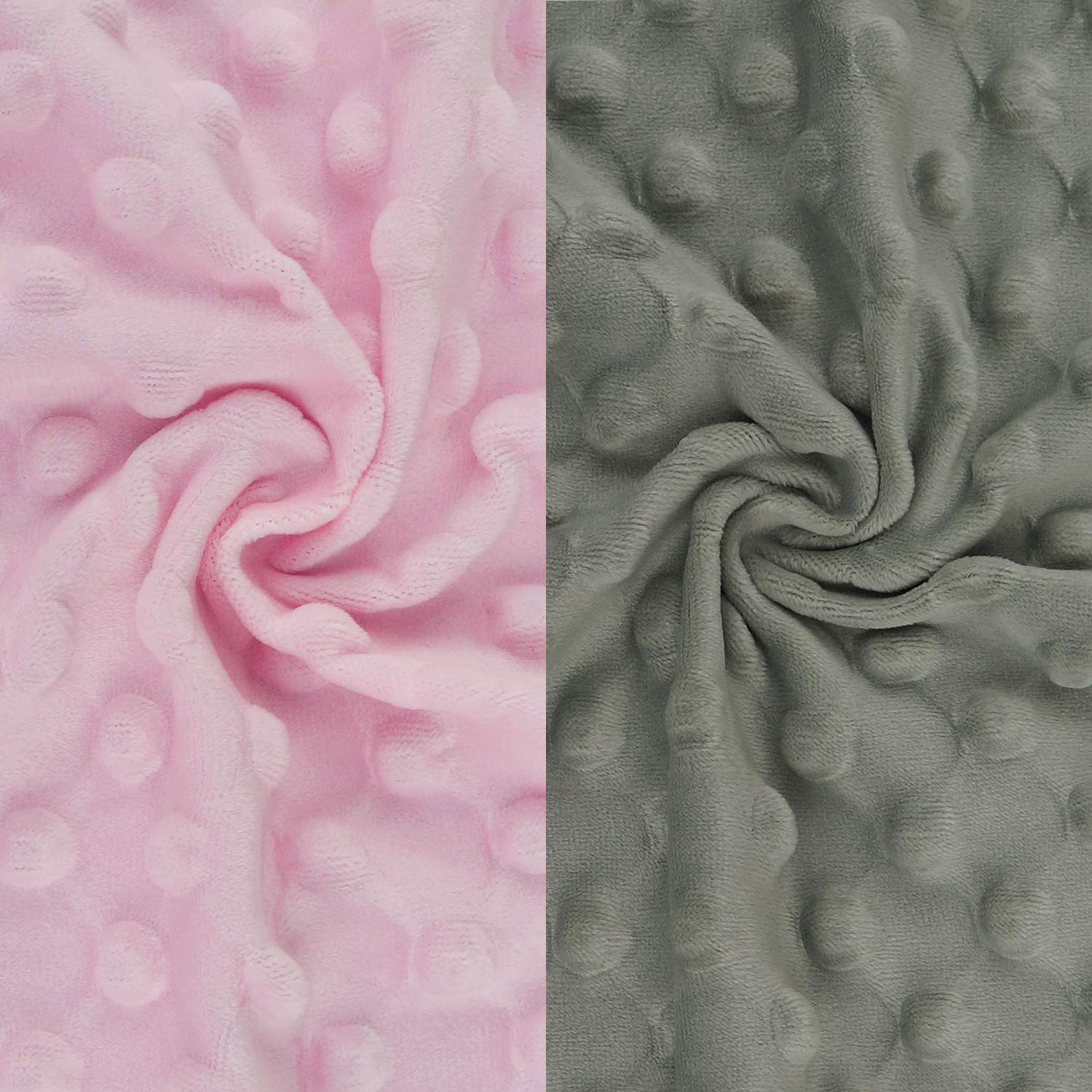 BlueSnail Ultra Soft Minky Dot Changing Pad Cover 2 Pack (Gray+Pink, 2 Pack)