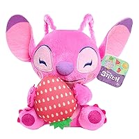 Just Play STITCH Disney Small 7-inch Plush Stuffed Animal, Angel with Strawberry, Officially Licensed Kids Toys for Ages 2 Up