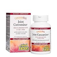 CurcuminRich Joint Curcumizer by Natural Factors, Support Healthy Joints, Heart and Natural Inflammatory Response with White Willow, 60 capsules (30 servings)