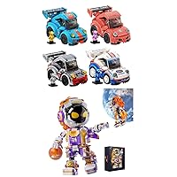 STEM Toys for Boys Girls 6-8 8-10 10-12 Years Old, Race Car Building Blocks Set with Bear Driver, Basketball Player Building Blocks with Lights, Space Astronaut Toy Building Sets for Adults