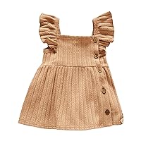 ToddlerToddler Girls Sling Dresses Ribbed Stitching Thickened Strip Jacquard Dress Casual Swing Easter Dress Size 6