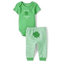 The Children's Place baby-boys Short Sleeve Bodysuit and Pants SetShirt