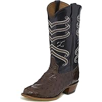 Tony Lama Men's Brown/Full Quill Ostrich Cowboy Boot
