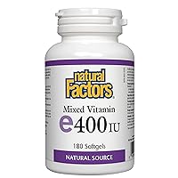 Natural Factors, Mixed Vitamin E 400 IU, Antioxidant Support for Cardiovascular and General Health, 180 softgels (180 servings)