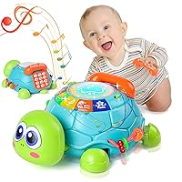 Baby Toys for 18 Months Toddlers Gift - Musical Turtle Crawling Toys for Infant, Early Learning Educational Toy with Light & Sound for Boy Girl 2 3 4 5 6 7 8 9 10 Years Old