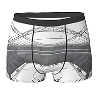 Basketball Arena Print Men's Boxer Briefs Underwear Trunks Stretch Athletic Underwear for Moisture Wicking