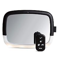 Brica® Night Light™ Pivot Baby in-Sight® Adjustable Car Mirror, Crash Tested and Shatter Resistant, Black
