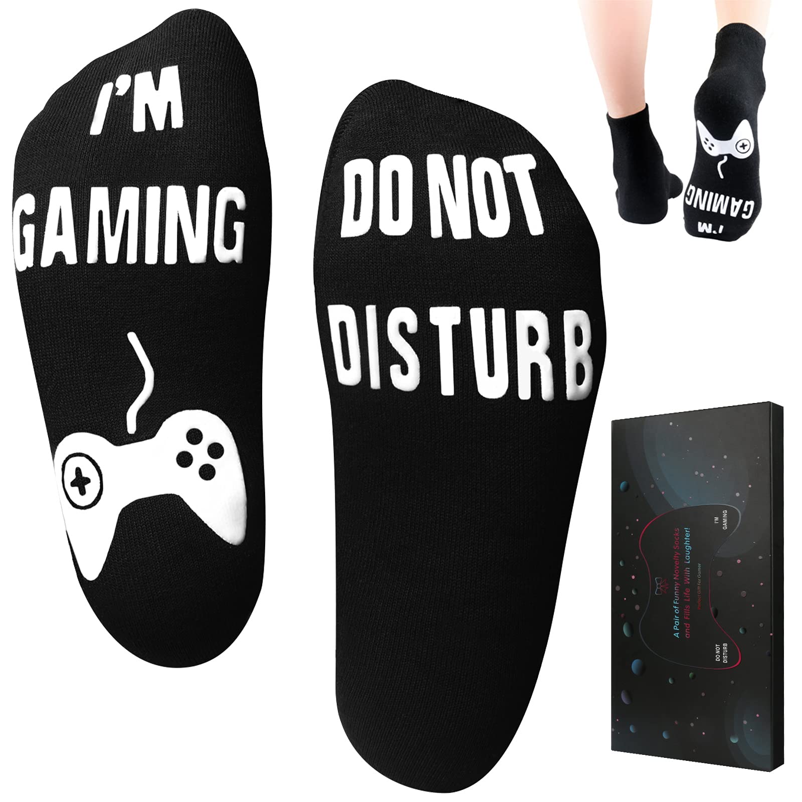 Do Not Disturb I'm Gaming Socks,Birthday Gifts For Men Dad,Gamer Socks For Teenage Boys,Novelty Gifts For Son,Men