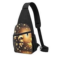 Golden Christmas Snowflake Crossbody Chest Bag, Casual Backpack, Small Satchel, Multi-Functional Travel Hiking Backpacks