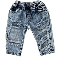 Toddler Newborn Baby Boys Girls Causal Elastic Waist Destroyed Ripped Jeans Pants (12-18 Months, A) Toddler Newborn Baby Boys Girls Causal Elastic Waist Destroyed Ripped Jeans Pants (12-18 Months, A)