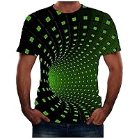 Funny Graphic Tees Unisex Fashion 3D Print T-Shirts Plus Size Optical Illusion Graphics Pattern Short Sleeve Tees