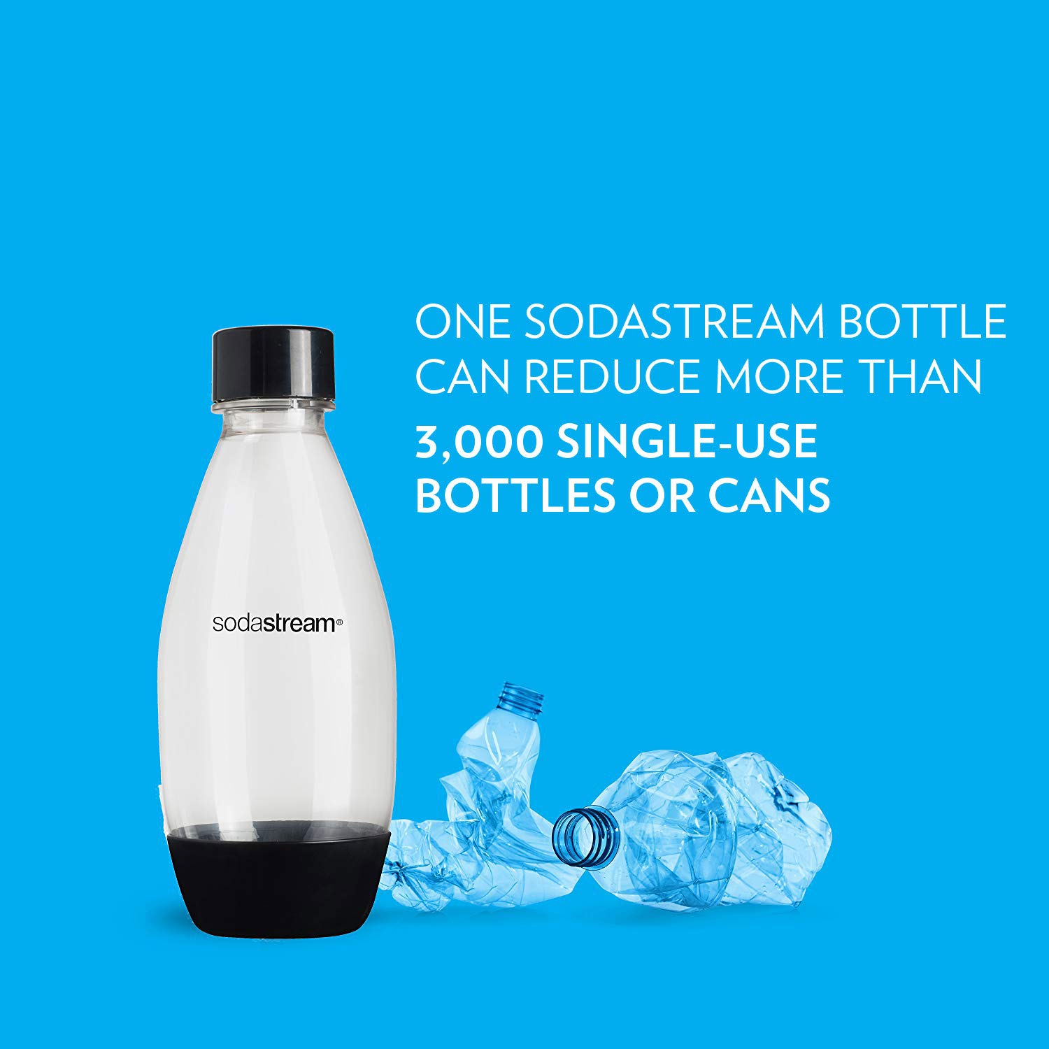 SodaStream 0.5L Slim Black Carbonating Bottles (Pack of 2)
