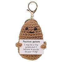Funny Positive Keychain Handmade Wool Crochet Bag Pendant Key Chains
