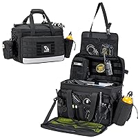 Patrol Bag Law Enforcement, Police Gear Bag, Car Organizer for Vehicle Passenger Seat with MOLLE System and Cup Holders