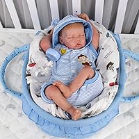 Aori Lifelike Reborn Baby Dolls with 9 Pcs Outfit and Bassinet Accessories Set