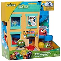 SESAME STREET 'Round The Neighborhood 4-Piece Ball Drop Playset and Figures, Sounds and Phrases, Kids Toys for Ages 12 Month by Just Play