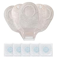 20 PCS Ostomy Supplies Colostomy Bags Vent Two Piece Drainable Pouches,ostomy Bag,Ileostomy Stoma Care,Cut-to-Fit(15pcs Bags+5pcs Barrier)