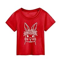 Toddler Baby Girl Boy Easter T-Shirt Bunny Print Short Sleeve T-Shirt Top Infant Baby Unisex Clothes
