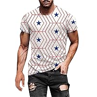 Men Fashion Spring Summer Casual Short Sleeve O Neck Printed T Shirts Top Blouse T Shirt Folder