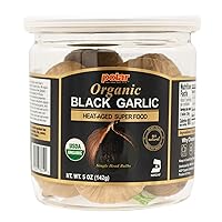USDA Organic Black Garlic 5 oz (Pack of 1), Whole Bulbs, Easy Peel, All Natural, Chemical Free, Kosher Friendly Ready to Eat Healthy Snack