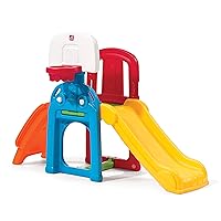 Step2 Game Time Sports Climber & Slide for Kids, Indoor/Outdoor Playground Set, Slide, Basketball Hoop, Climbing Wall, Easy to Assemble, Backyard Playset, Kids Ages 2 – 6 Years Old