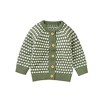 Baby Knitted Coat Cardigan Sweater Boys Girls Knitted Jackets Polka Dotted Warm Sweater Outwear