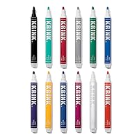 Krink K-42 12 Piece Paint Marker Set - Vibrant and Opaque Fine Art Paint Pen for Any Surface - Permanent Marker with Alcohol-Based Paint for Metal Glass Paper Painted Surfaces and More