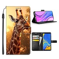 Wallet Case for Samsung Galaxy A01 A01 Core A02S A03S A03 A04 A04e A10 A10e A10s A11 A12 A13 A14 A20s A20e A21s A22 A23 A24 4G/5G with Giraffe-aa183 TPU Leather Card Holder Case