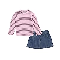 Splendid baby-girls Berry Stripe Denim Skirt SetSkirt Set