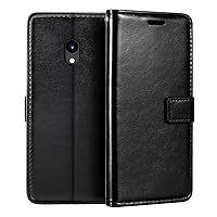 for Xiaomi Qin F21 Pro Camera Version Case, Premium PU Leather Magnetic Flip Case Cover with Card Holder and Kickstand for Duoqin F21 Pro+ (2.8”) Black