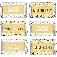Pack of 90, Baby Shower Candy Wrappers, Mini Candy Bar Miniatures Wrappers Chocolate Bar Label Stickers for Boy,Girl Baby Shower Decor (No Candy) (Bird)