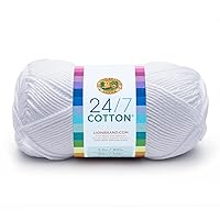 Lion Brand Yarn (1 Skein) 24/7 Cotton® Yarn, White