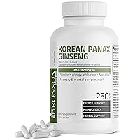 Korean Panax Ginseng Supports Energy, Endurance & Vitality + Memory and Mental Performance, 250 Capsules