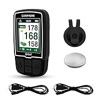CANMORE HG200 Golf GPS (Black) - (Bundle) + Another Charging Cable - Essential Golf Course Data and Score Sheet - User Friendly - 40,000+ Free Courses Worldwide and Growing