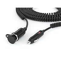 Pwr 12 Ft Extension Cord with Cigarette Lighter Plug Socket Cable 18AWG UL Listed
