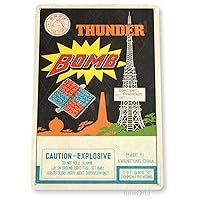 Tin Sign Thunder Bomb Firecrackers Fireworks Stand Booth 4th July Independence Day New Years Metal Sign Decor C565