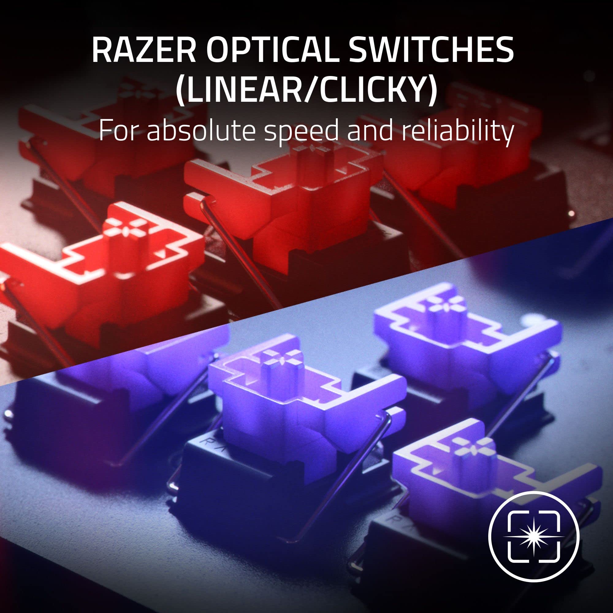 Razer Huntsman V2 Optical Gaming Keyboard: Fastest Linear Optical Switches Gen-2 w/Sound Dampeners & 8000Hz Polling Rate - Doubleshot PBT Keycaps - Dedicated Media Keys & Dial - Ergonomic Wrist Rest