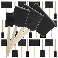 U.S. Art Supply Variety Pack Foam Sponge Wood Handle Paint Brush Set (Value Pack of 20 Brushes) - Lightweight, Durable and Great for Acrylics, Stains, Varnishes, Crafts, Art