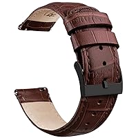 Quick Release Leather Watch Bands Genuine Leather Watch Strap for Samsung Galaxy Watch 6 Band Classic 43mm 47mm 40mm 44mm 18mm, 20mm or 22mm for Men and Women