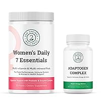 Women's Daily 7 Essentials & Adaptogen Complex Bundle - Complete Multivitamin Pack with Stress Adaptation Support for Women's Optimal Health