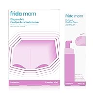 Frida Mom Perineal Medicated Witch Hazel Healing Foam + Disposable Underwear (Regular Boyshort) for Postpartum Care | Foam Relieves Pain and Reduces Swelling for Perineal Area