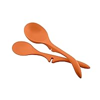 Rachael Ray Kitchen Tools and Gadgets Nonstick Utensils/Lazy Spoon and Ladle, 2 Piece, Orange