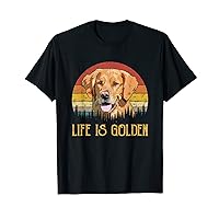 Life Is Golden Vintage Golden Retriever Funny Dog Lover T-Shirt
