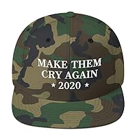 Make Them Cry Again Embroidered Snapback Hat (Pro Trump 2020)