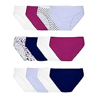 Fruit of the Loom Women's Eversoft Cotton Bikini Underwear, Tag Free & Breathable