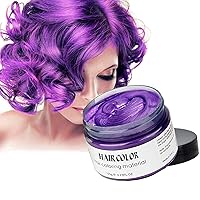 Purple Temporary Hair Color Wax,Acosexy Kids Hair Wax Dye Pomades Disposable Natural Hair Strong Style Gel Cream Hair Dye,Instant Hairstyle Mud Cream for Party, Cosplay, Masquerade etc. (Purple)