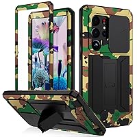Samsung S23 Ultra case Metal Hard Armor Compatible with Galaxy S23 Ultra Phone case Cover case para with Screen Protector and Lens Protector Heavy Duty metalicas Military Grade lifeproof (A-Camo)