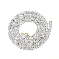 10K Yellow Gold Mens Diamond 20-inch Stylish Link Chain Necklace 4-3/8 Ctw.